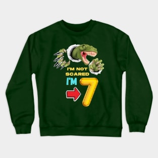 7th Birthday Dinosaur and Claws Crewneck Sweatshirt